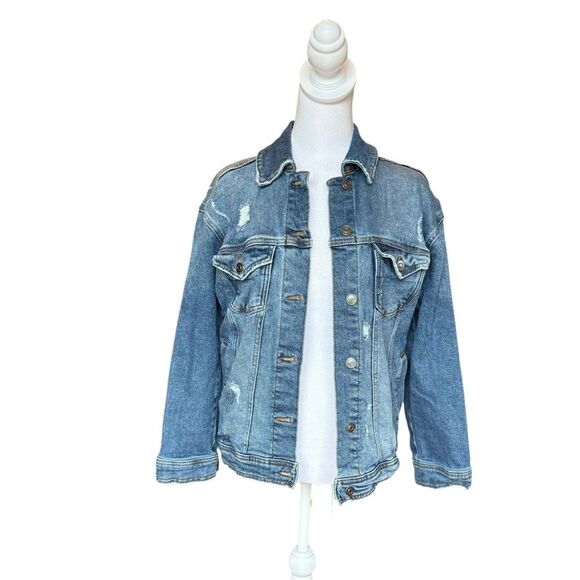 Altard State Distressed Denim Jean Jacket Womens Size XS - Picture 1 of 8